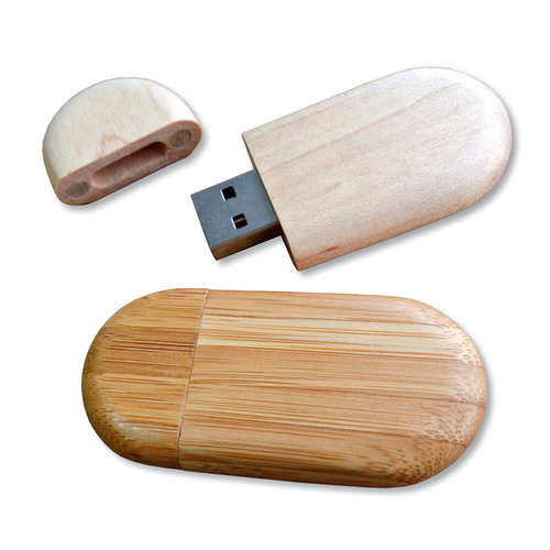 USB флешка деревянная овальная — фото 1