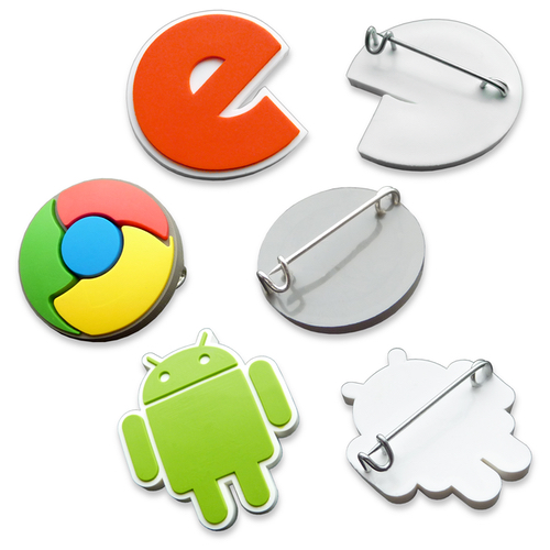 Объемные ПВХ значки с логотипом Google Chrome, Android, E